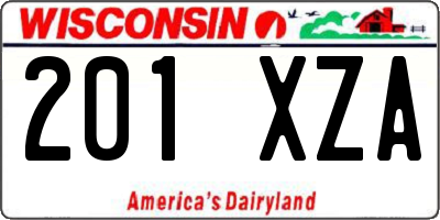 WI license plate 201XZA