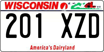 WI license plate 201XZD