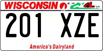 WI license plate 201XZE