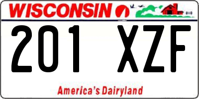 WI license plate 201XZF