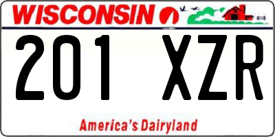 WI license plate 201XZR