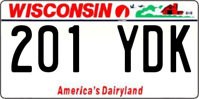 WI license plate 201YDK