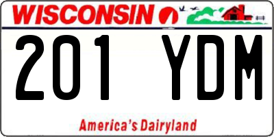 WI license plate 201YDM