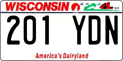 WI license plate 201YDN