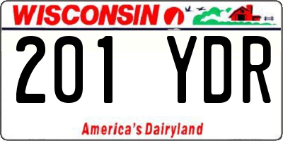 WI license plate 201YDR