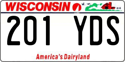 WI license plate 201YDS