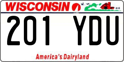 WI license plate 201YDU