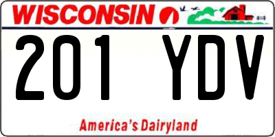WI license plate 201YDV