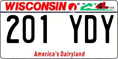 WI license plate 201YDY
