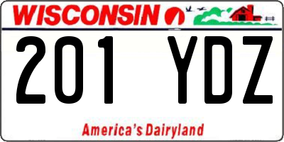 WI license plate 201YDZ