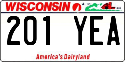 WI license plate 201YEA
