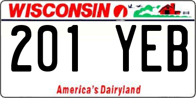 WI license plate 201YEB