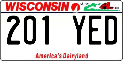 WI license plate 201YED