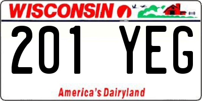 WI license plate 201YEG