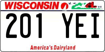 WI license plate 201YEI