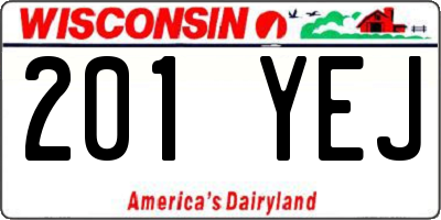 WI license plate 201YEJ