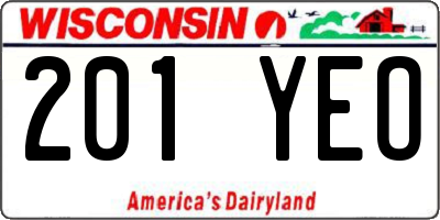 WI license plate 201YEO
