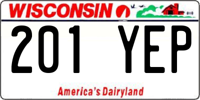 WI license plate 201YEP