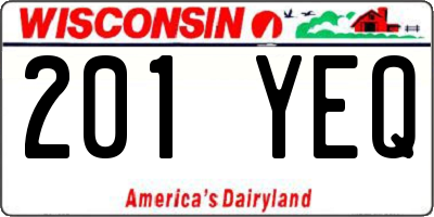 WI license plate 201YEQ