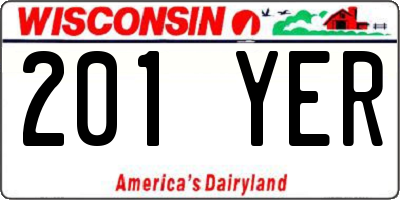 WI license plate 201YER