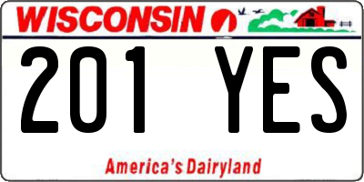 WI license plate 201YES