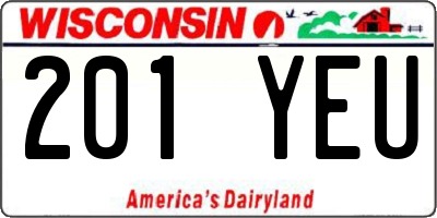 WI license plate 201YEU