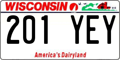 WI license plate 201YEY