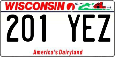 WI license plate 201YEZ