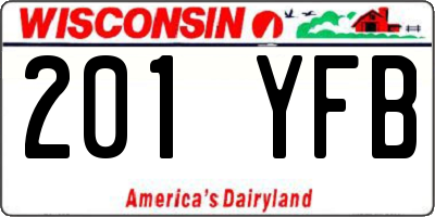 WI license plate 201YFB