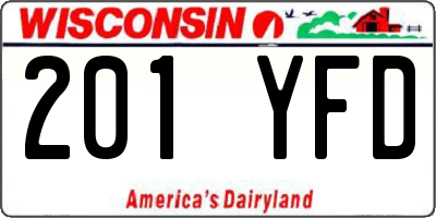 WI license plate 201YFD