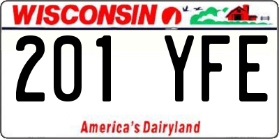 WI license plate 201YFE