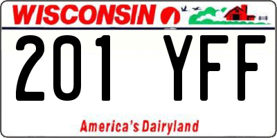 WI license plate 201YFF