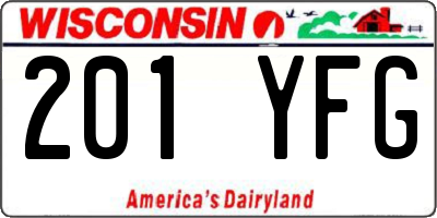 WI license plate 201YFG