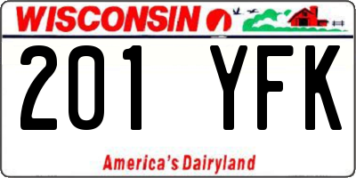 WI license plate 201YFK