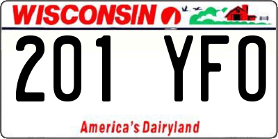 WI license plate 201YFO