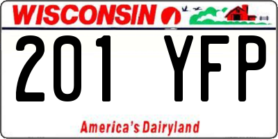 WI license plate 201YFP