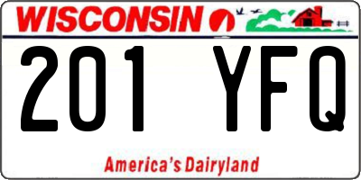 WI license plate 201YFQ