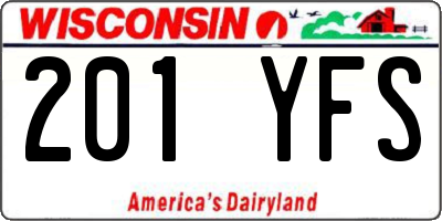 WI license plate 201YFS