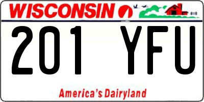 WI license plate 201YFU