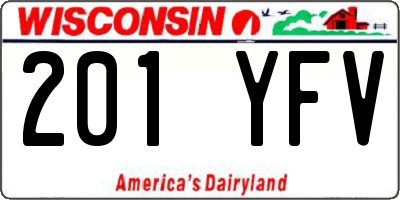 WI license plate 201YFV