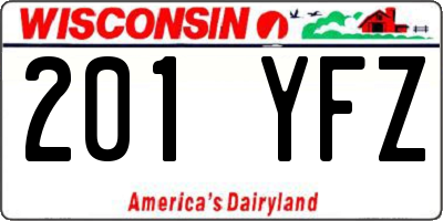 WI license plate 201YFZ