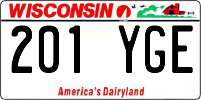 WI license plate 201YGE