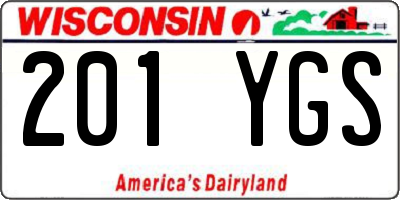 WI license plate 201YGS
