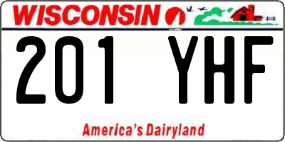 WI license plate 201YHF