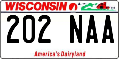 WI license plate 202NAA