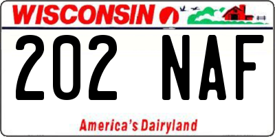 WI license plate 202NAF