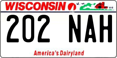 WI license plate 202NAH