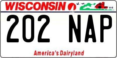 WI license plate 202NAP