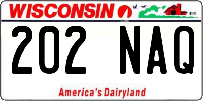 WI license plate 202NAQ