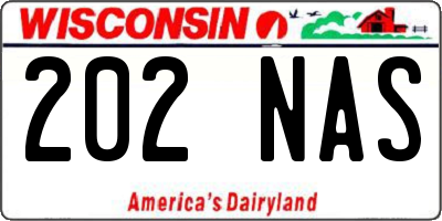 WI license plate 202NAS